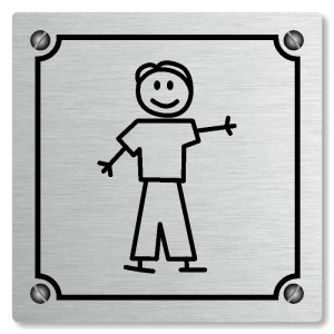 WC chlapci, 118x118mm, stříbrná, Kansas